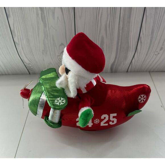 Gemmy Animated Airplane Santa Plush Musical Singing Light Up Toy - Picture 2 of 6